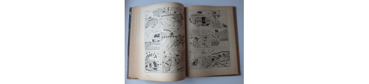 Kuifje Dl. 6 / Hergé / Het gebroken oor (A18, grote afbeelding) - C - Zwart-wit - Heruitgave (1942)