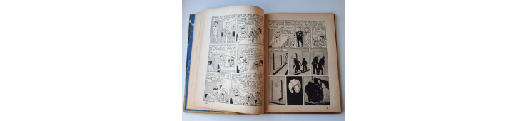 Kuifje Dl. 6 / Hergé / Het gebroken oor (A18, grote afbeelding) - C - Zwart-wit - Heruitgave (1942)
