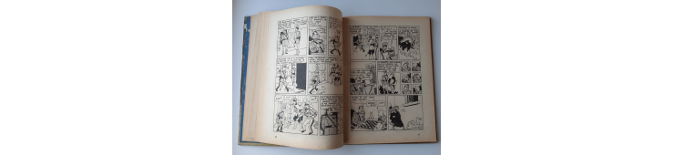 Kuifje Dl. 6 / Hergé / Het gebroken oor (A18, grote afbeelding) - C - Zwart-wit - Heruitgave (1942)