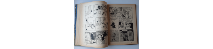 Kuifje Dl. 6 / Hergé / Het gebroken oor (A18, grote afbeelding) - C - Zwart-wit - Heruitgave (1942)