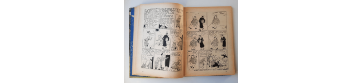 Kuifje Dl. 6 / Hergé / Het gebroken oor (A18, grote afbeelding) - C - Zwart-wit - Heruitgave (1942)
