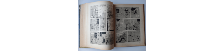 Kuifje Dl. 6 / Hergé / Het gebroken oor (A18, grote afbeelding) - C - Zwart-wit - Heruitgave (1942)