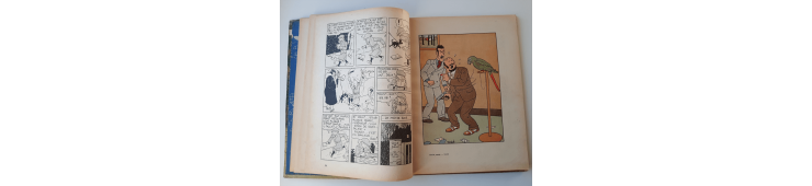 Kuifje Dl. 6 / Hergé / Het gebroken oor (A18, grote afbeelding) - C - Zwart-wit - Heruitgave (1942)