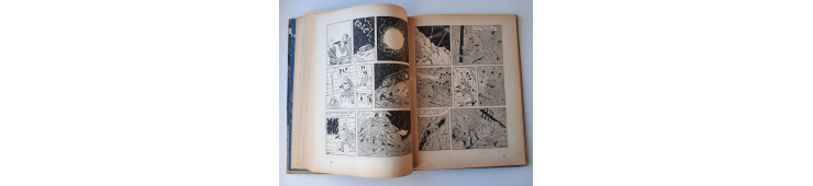 Kuifje Dl. 6 / Hergé / Het gebroken oor (A18, grote afbeelding) - C - Zwart-wit - Heruitgave (1942)