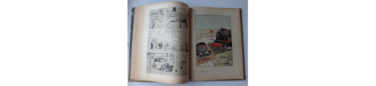 Kuifje Dl. 6 / Hergé / Het gebroken oor (A18, grote afbeelding) - C - Zwart-wit - Heruitgave (1942)