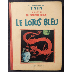 Tintin T.05 / Hergé / Le Lotus bleu / N&B / C / EO / 5 hors texte couleurs - (1936)