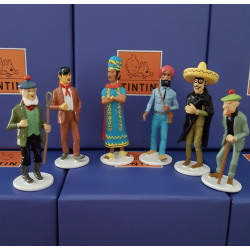 Carte de Voeux  Pixi Tintin 1972 / Série 13 complète / Hergé / 6 personnages