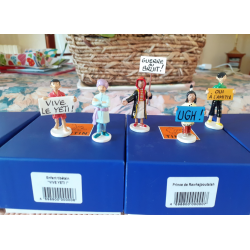 Carte de Voeux  Pixi Tintin 1972 / Série 03 complète / Hergé / 5 Personnages