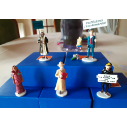 Carte de voeux Pixi Tintin 1972 / Série 07 complète / Hergé / 5 Personnages